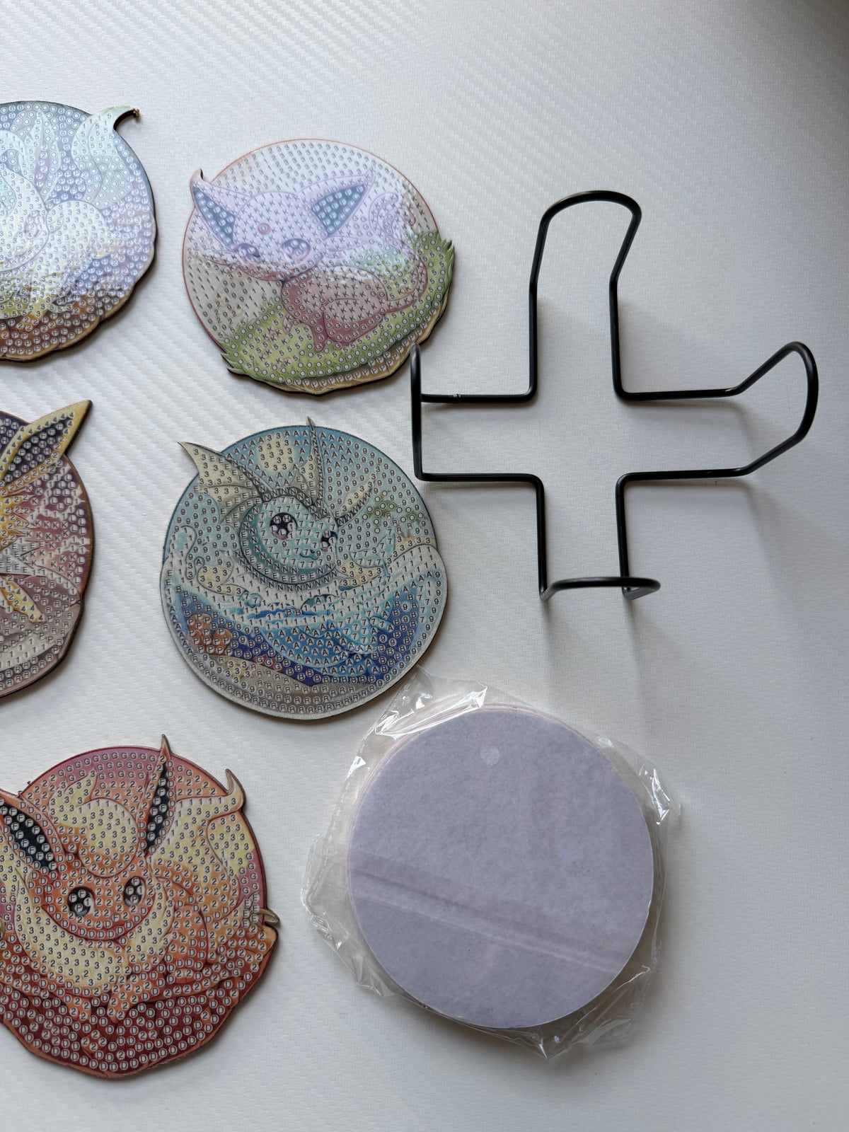 8 Diamond Painting Coasters With Holder ( 3 sets )