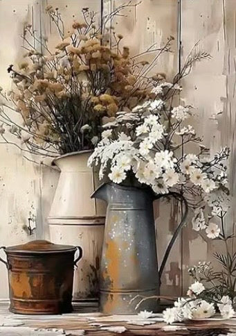 Flower Diamond Painting Round Drill 30x40