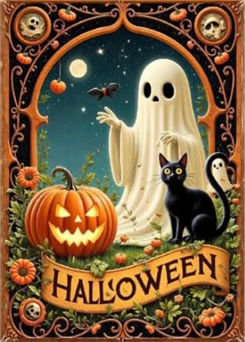 Halloween Diamond Painting Round Drill 30x40