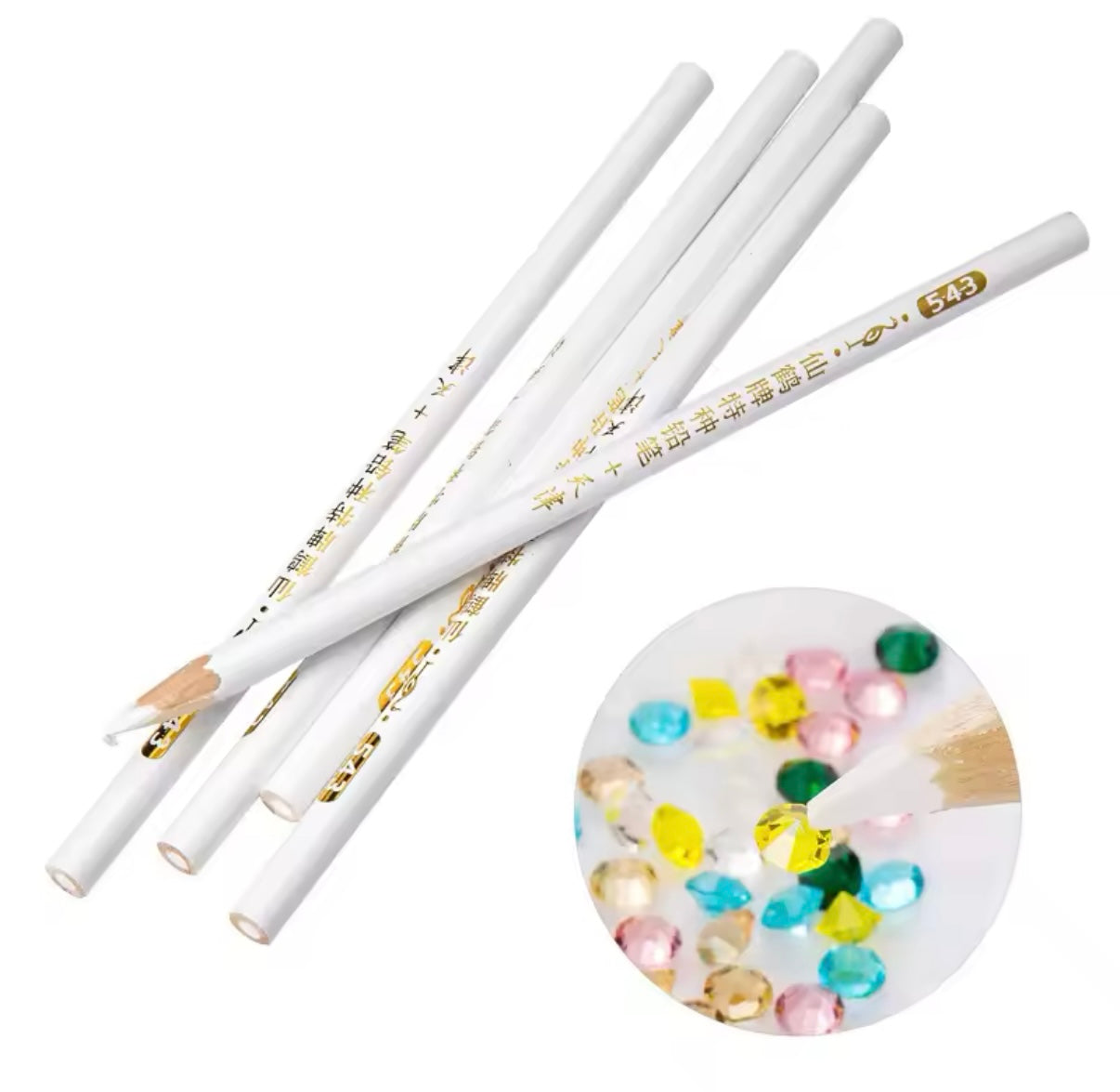10pcs Rhinestone Pickers Wax Pencil Easy to Use Crystal Pick Up Tools for Gem Dotting/Beads/Rhinestone