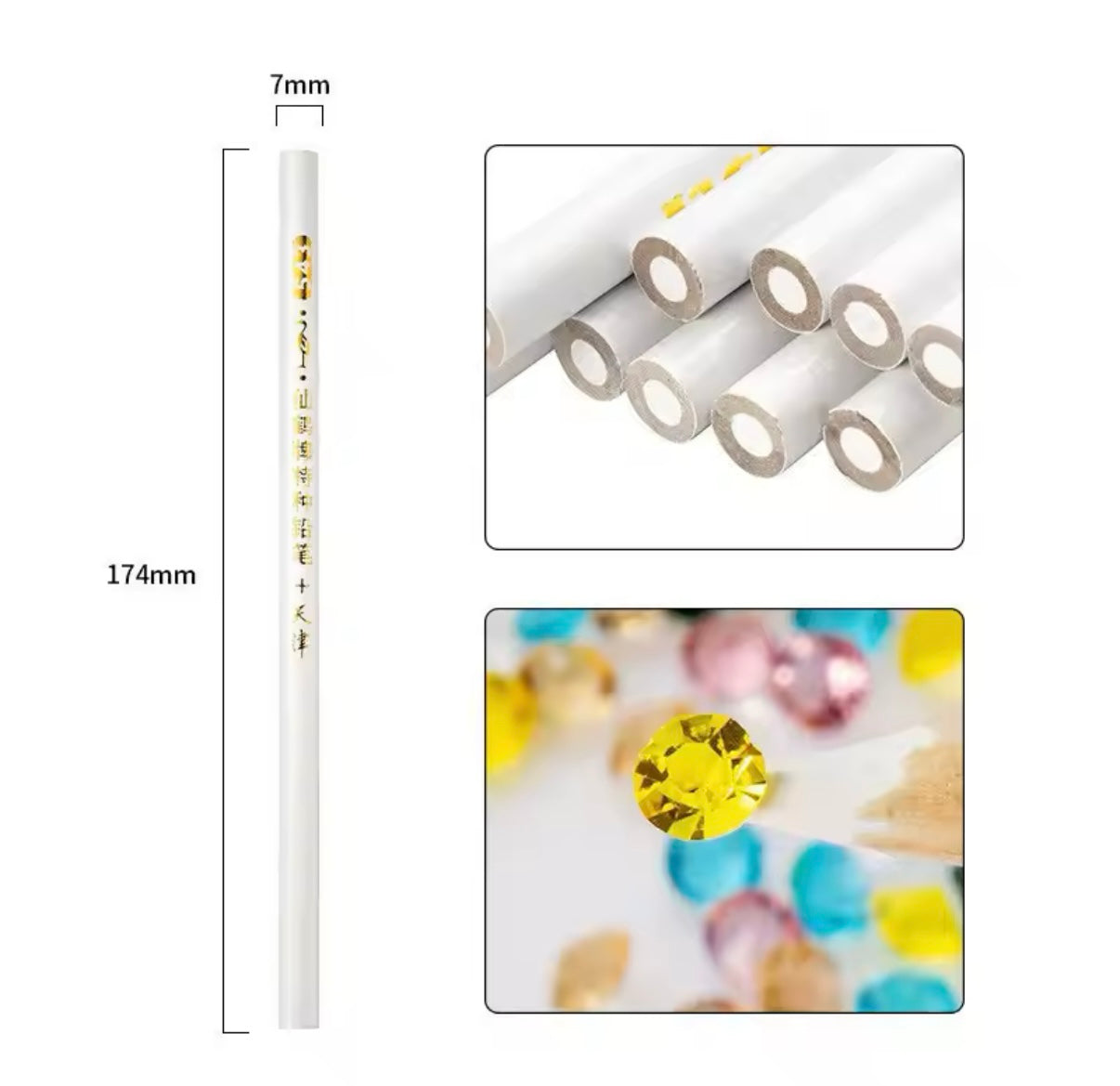 10pcs Rhinestone Pickers Wax Pencil Easy to Use Crystal Pick Up Tools for Gem Dotting/Beads/Rhinestone
