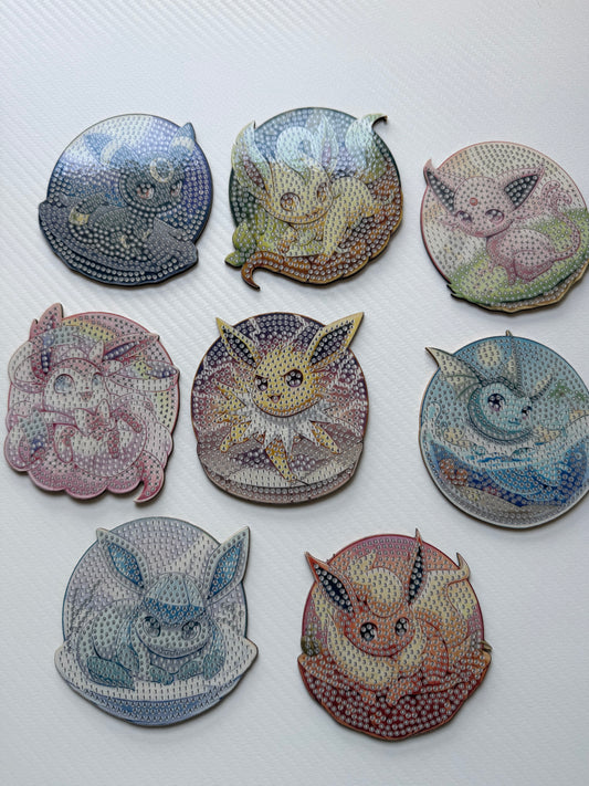 8 Diamond Painting Coasters With Holder ( 3 sets )